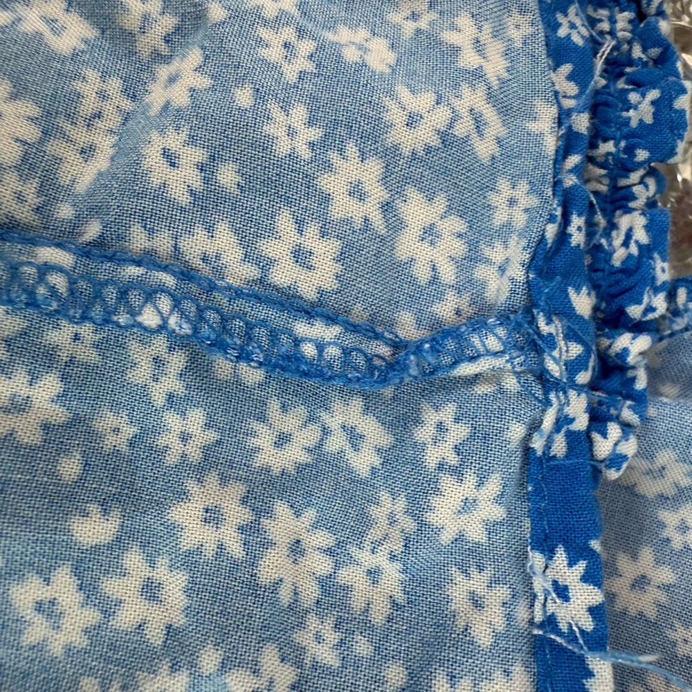 FB sister dress smocked flowers floral Charming Blue Floral flowy Dress - Picture 12 of 14